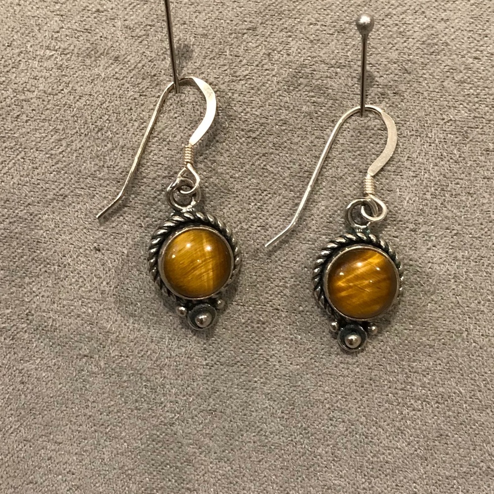 Sterling Silver and Tiger’s Eye Earrings